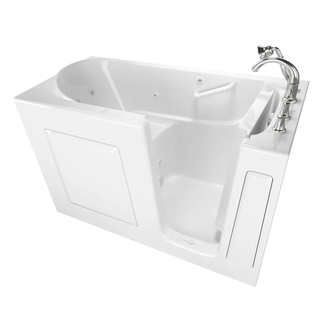 Gelcoat Value Series 30 x 60-Inch Walk-in Tub With Whirlpool System - Right-Hand Drain With Faucet